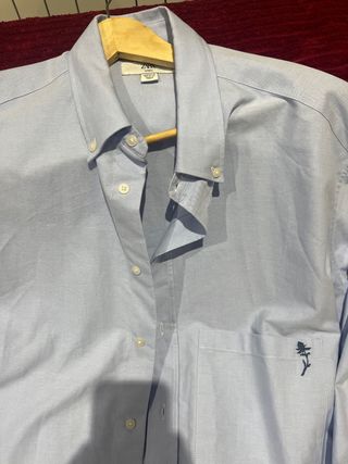 Camisa Oxford Zara Talla L-XL Azul nueva sin uso.