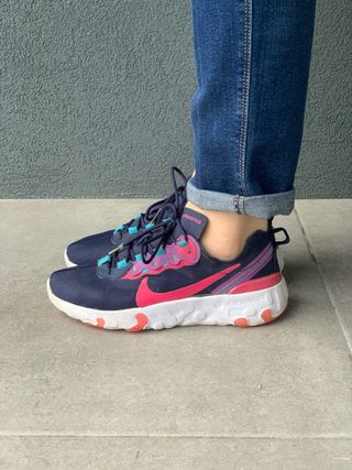 Tênis Nike React Azul e Rosa