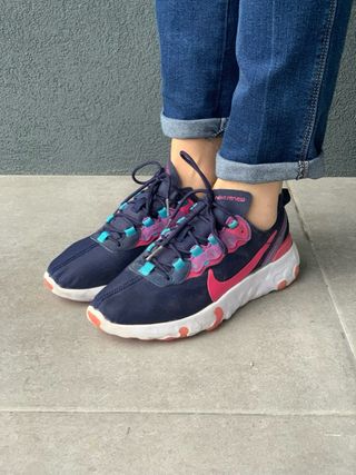 Tênis Nike React Azul e Rosa