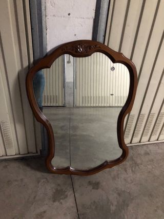 Espejo antiguo madera tallada
