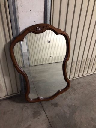 Espejo antiguo madera tallada