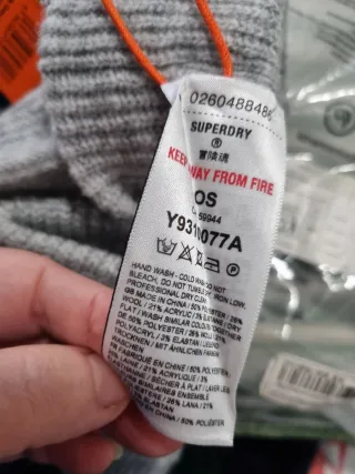 Guantes Superdry Lana Gris