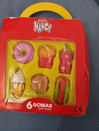 Conjunto de 6 Borrachas Nancy Comida