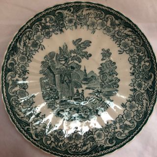 Plato Royal China Vintage Paisaje Verde
