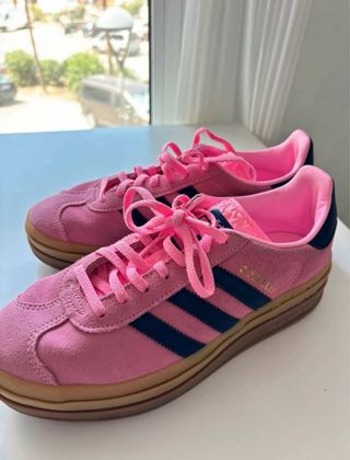 Adidas Gazelle Rosa Talla 39 Rayas Azules