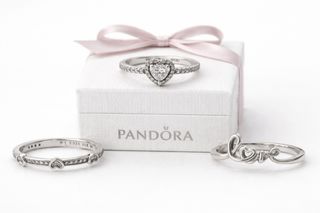 Lotes Anillos Pandora Corazón Talla 56