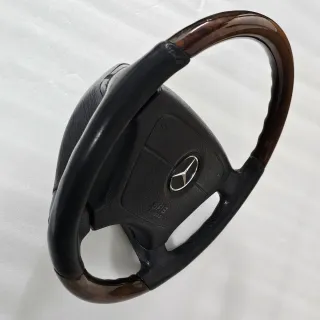 Volante Mercedes Madera Cuero Negro