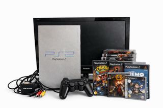 Consola PS2 Plata + TV 24 + 2 Mandos + Juegos