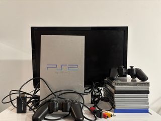 Consola PS2 Plata + TV 24 + 2 Mandos + Juegos