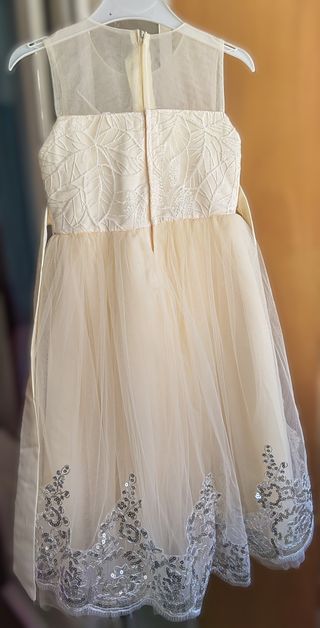 Vestido de Cerimónia/Gala Marfim e Dourado