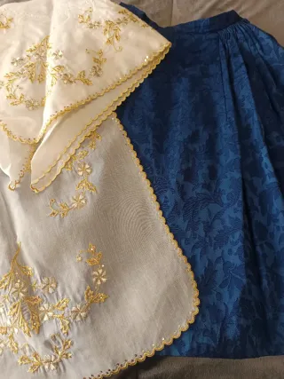 Falda Fallera Niña Azul con manteletas