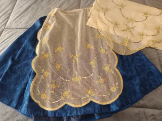 Falda Fallera Niña Azul con manteletas