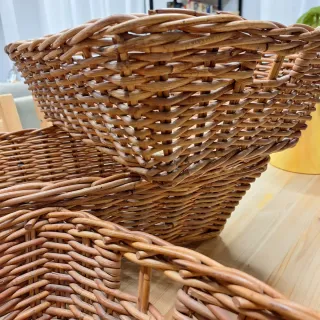 Juego de 3 cestas de mimbre