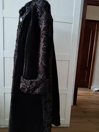 Abrigo vintage Olga rios piel marrón alta calidad