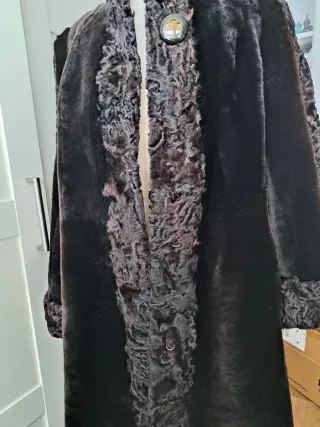 Abrigo vintage Olga rios piel marrón alta calidad