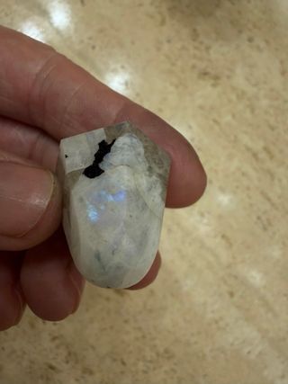 Colgante Pendulo Piedra Lunar Arcoíris en plata