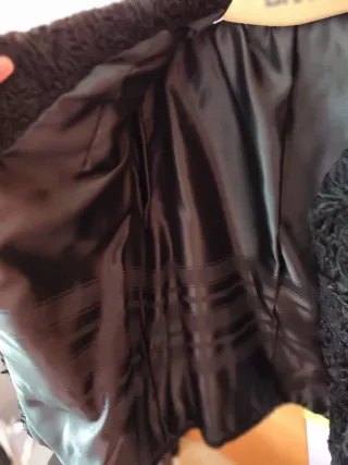 Abrigo de piel  astracán negro