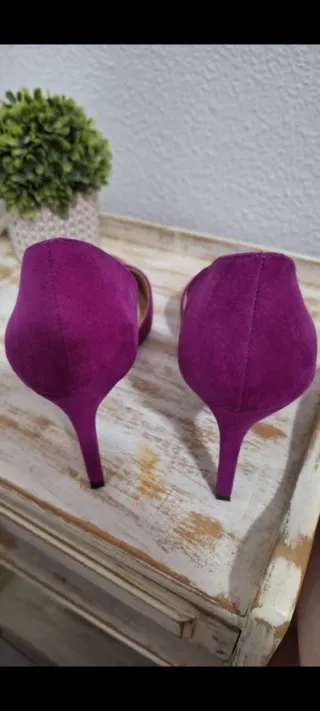 Tacones Zara Trafaluc Fucsia Talla 38
