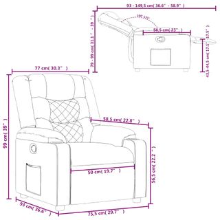 Sillón reclinable tela negro