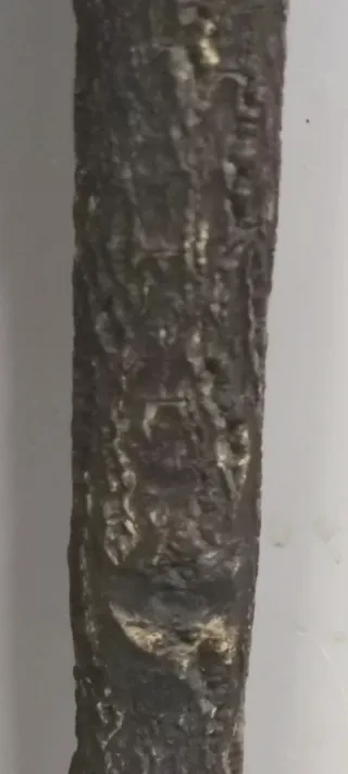 Bastón antiguo con mango curvo