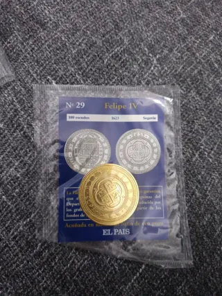 Réplica moneda 100 escudos Felipe IV 1623