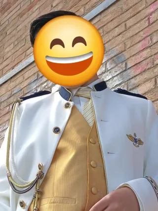 Traje Almirante Niño Blanco Dorado T12