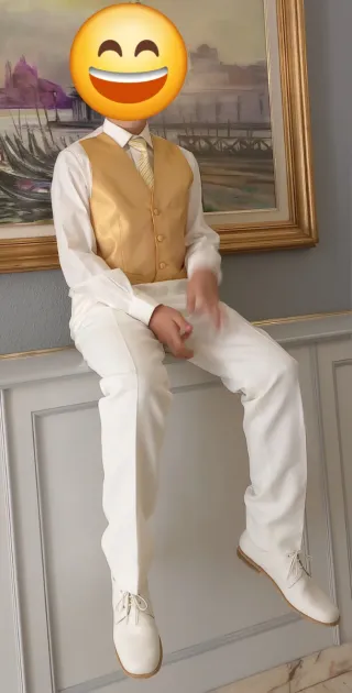 Traje Almirante Niño Blanco Dorado T12