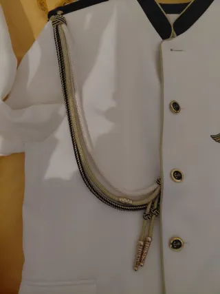 Traje Almirante Niño Blanco Dorado T12