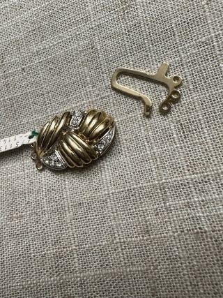 Cierre collar 3 hilos en plata con baño de oro