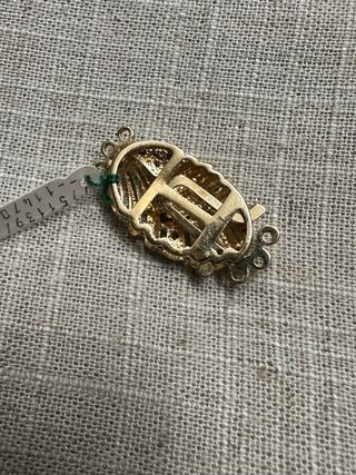 Cierre collar 3 hilos en plata con baño de oro