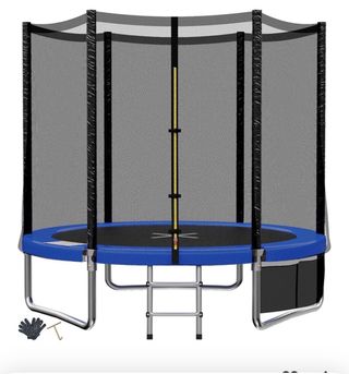 Cama elástica con red de seguridad