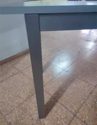 Mesa de cocina extensible cristal templado y metal