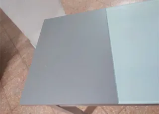 Mesa de cocina extensible cristal templado y metal