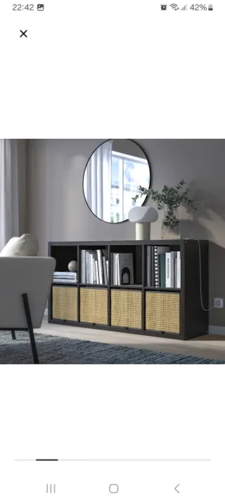 Estantería kallax Negra con 6 Cajones Organizadore