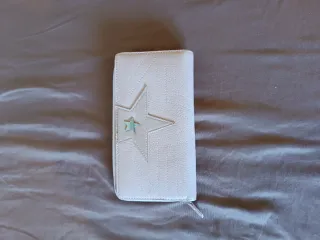 Cartera grande rosa con cremallera y estrella