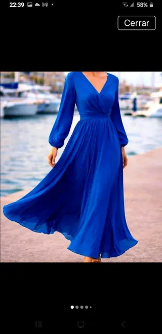 Vestido largo azul Masavi