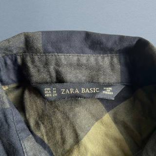 Camisa Zara Cuadros Azul y Marrón