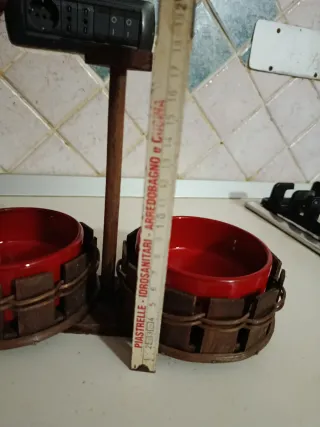 Set 2 ciotole legno ceramica per servire in tavola