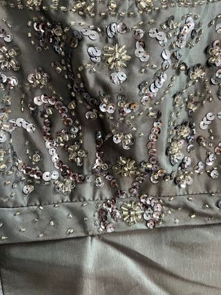 Vestido largo fiesta lentejuelas gris