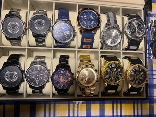 Set de Relojes de Pulsera (Acero, cuero, silicona)