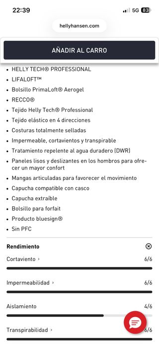 Chaqueta nueva MITAD PRECIO! Helly Hansen Alphelia