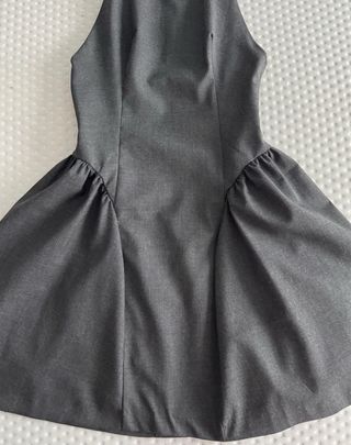 Vestido gris Zara cuello halter