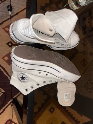 Converse plataforma blancas