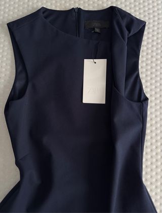 Vestido Azul Zara con Ojetes