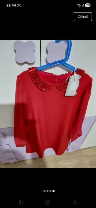 Vestito rosso paillettes bambina 14 anni