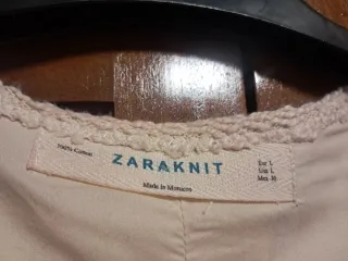 Chaqueta Zara Knit Mujer Talla L Beige