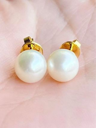 Pendientes Perla Oro 18k 8.5mm