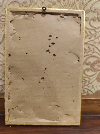 Lámina antigua militar a caballo