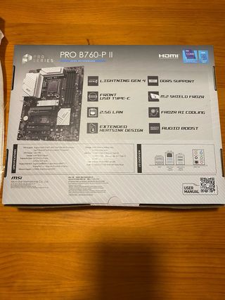 Conjunto MSI PRO B760-P II y procesador i7 14700kf