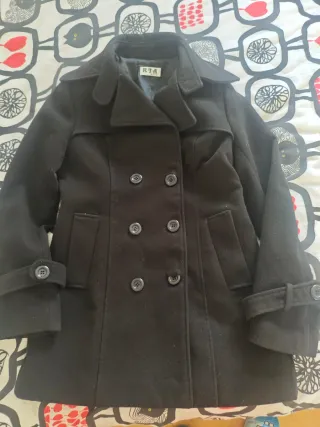 Abrigo de paño RTA negro